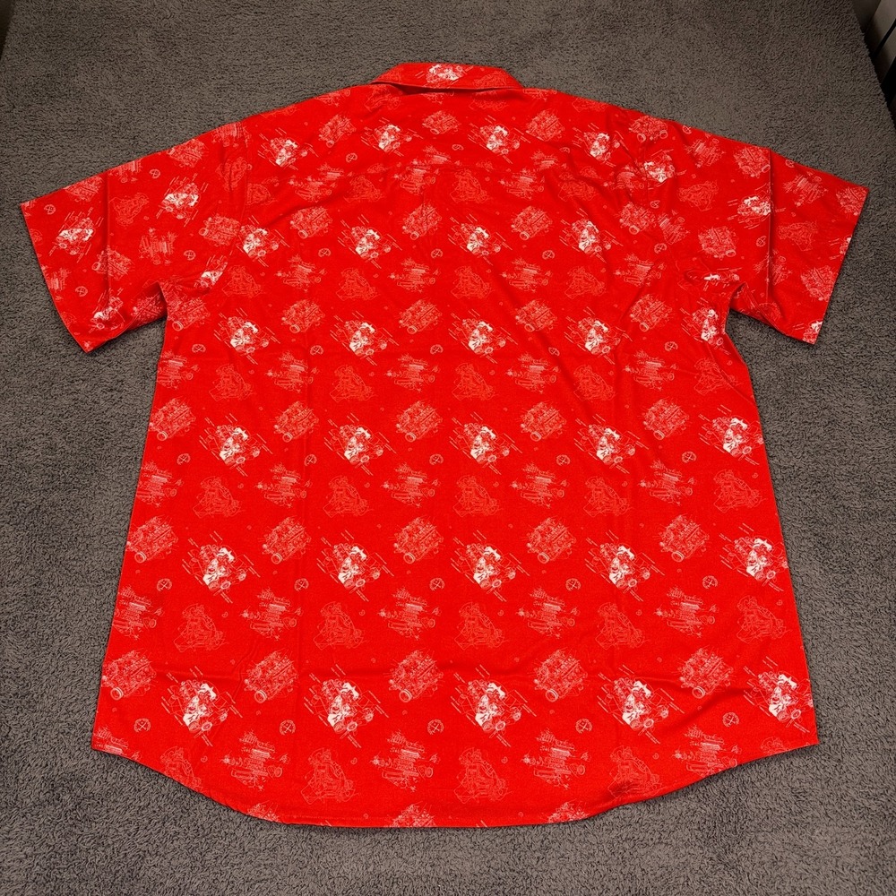 Dixxon Flannel Company Shirt‎ Mens Large Red The 350 Engine Print Button Up NWT - Picture 8 of 10